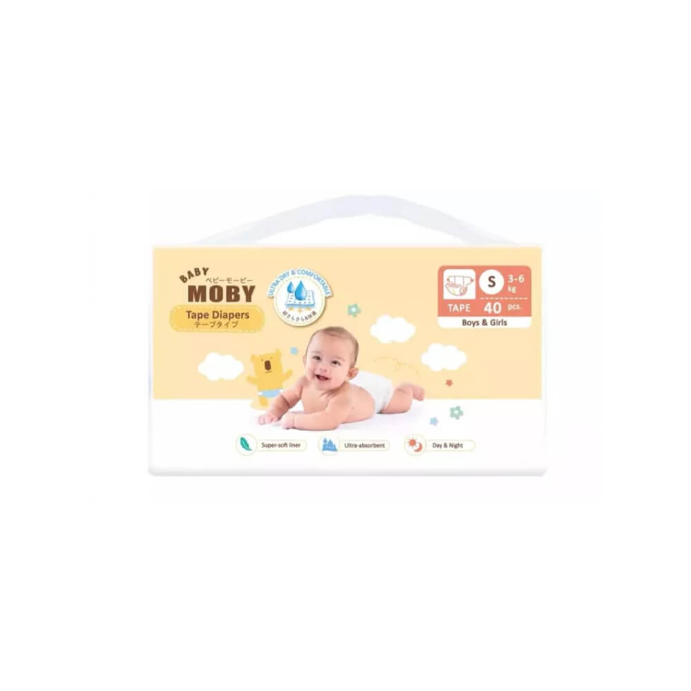 ผ้าอ้อมสำเร็จรูป ชนิดเทป Diaper Tape BABY MOBY ไซส์ S